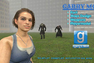 create and port your custom gmod playermodel, garrymod model, maps and weapons