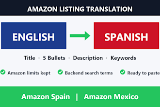 translate your amazon listing into spanish for spain and mexico