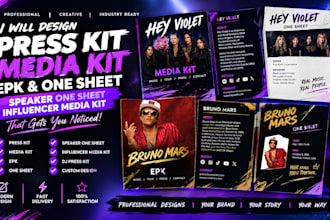design press kit media kit epk one sheet speaker one sheet influencer media kit