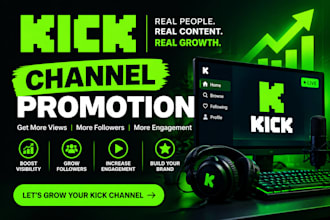 do organic twitch channel promotion, kick promotion for kick viewer