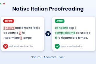 proofread and polish your italian text like a native speaker