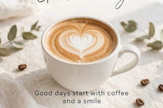 design luxury aesthetic instagram posts and stories for cafe and coffee shop