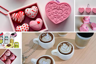 design cute 3d kawaii fidget clicker toys and keychains