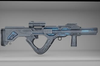 create 3d weapon models, 3d gun 3d airsoft, cosplay weapon and props 3d printing