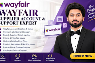 create and setup wayfair supplier account and fix errors