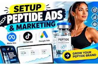 setup peptide ads peptide marketing peptide meta ads tiktok ads and google ads