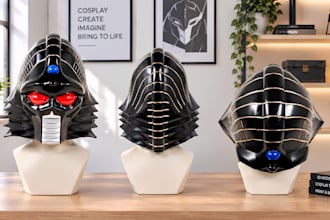 create 3d cosplay wearable creation 3d face mask  helmet props shoes 3d printing