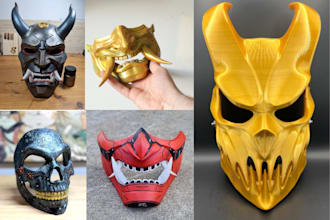 do 3d mask design 3d print and paint mask model cosplay creation props 3d helmet