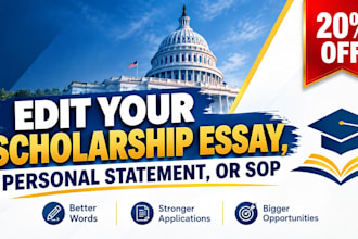 edit your scholarship essay, personal statement, or sop