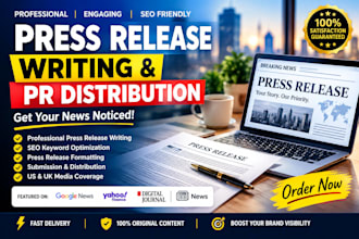 write and distribute press releases in US UK with PR distribution