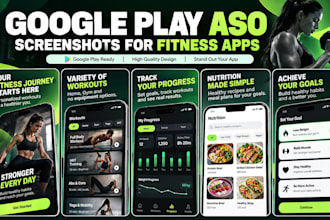 design google play aso screenshots for fitness apps