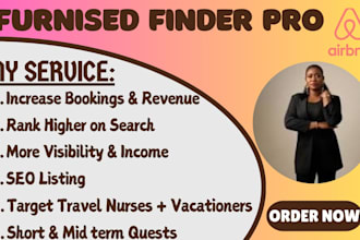 optimize airbnb, vrbo, furnished finder listing for midterm short term rental