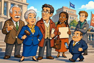 draw funny cartoon caricature and portrait or group caricature