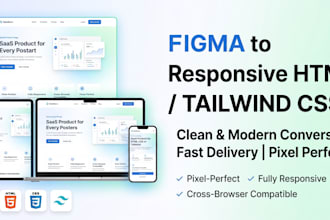 convert figma to responsive HTML CSS or tailwind
