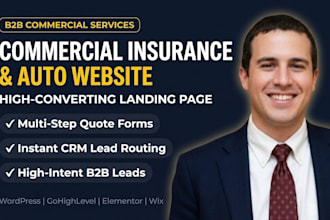 design commercial insurance landing page and auto insurance website