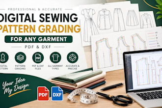 be your fashion pattern maker for garments, sewing and pattern grading