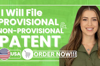 search, draft and file patent and trademark registration in USA