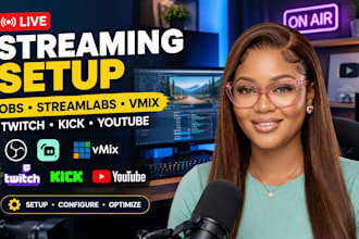 setup obs studio streamlabs, vmix kick streaming twitch and youtube