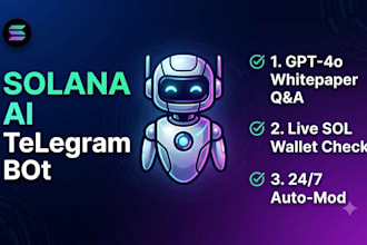 build a solana ai telegram bot for web3 community, whitepaper qna and onc