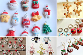design 3d christmas fidget clicker toys and festive keychains