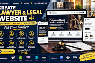 create lawyer legal website woocommerce notary landing page full stack developer