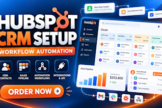 setup hubspot CRM sales pipeline and automate lead follow up