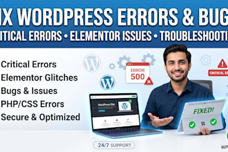 fix wordpress errors, critical errors, bug, elementor issues