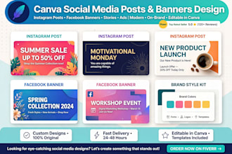 design professional social media posts and product graphic