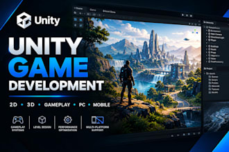 develop a 2d, 3d unity game as your unity game developer