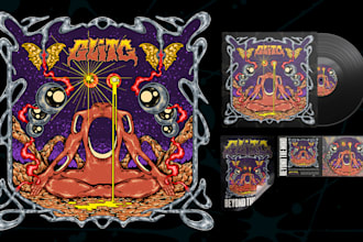 create custom psychedelic artwork for band merch and apparel