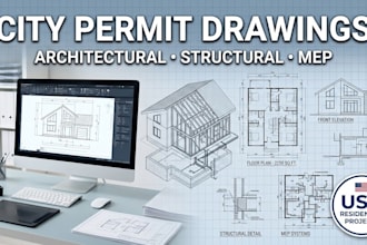 draw city permit architectural and construction drawings