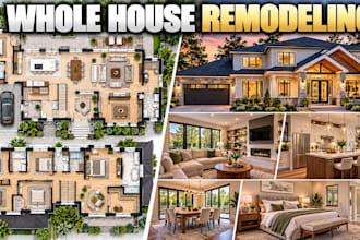 design whole house remodeling plans with detailed 3d design views