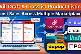 draft product listings crosslist poshmark mercari grailed vinted depop pod store