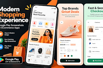 design google play screenshots for ecommerce apps