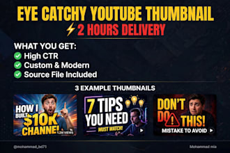design eye catching youtube thumbnail in 2 hours