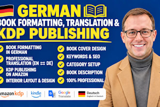 do german book formatting, translation and KDP publishing