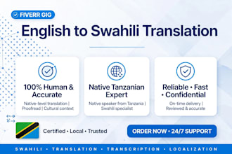 translate english to swahili tanzania professionally