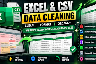 clean format and organize your excel or csv data