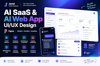 design ai saas and ai web app UI UX in figma