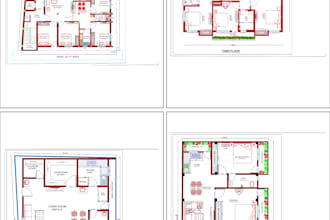 draw 2d floor plan with furniture layout in autocad