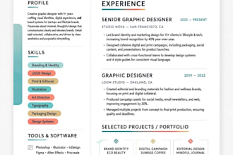 design modern ats resume , professional CV and cover letter design