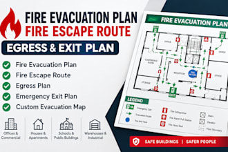 design fire evacuation plan emergency exit plan fire escape route egress plan