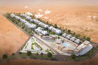 create 3d residential masterplan real estate development aerial site plan render