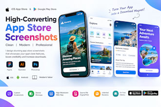 design high converting app screenshots for ios google play store app store