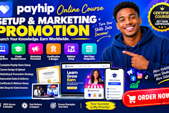 setup payhip student course marketing promotion certification webinar mini shop