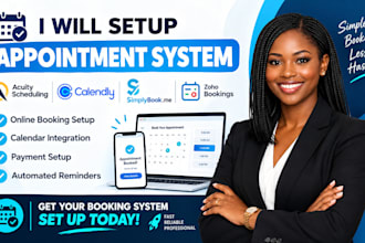 setup acuity, calendly, simplybookme, zoho bookings appointment system