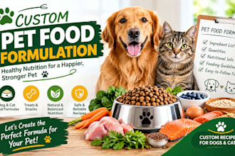 formulate pet food, treat and supplement