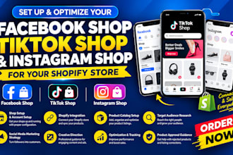 set up tiktok shop, facebook shop, or instagram shop for shopify store