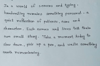 handwrite your text in neat, elegant handwriting