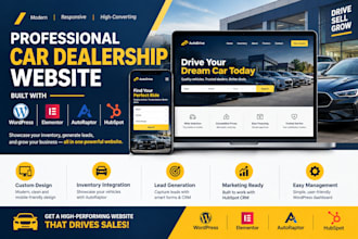 build a car dealership website with wordpress elementor and autoraptor
